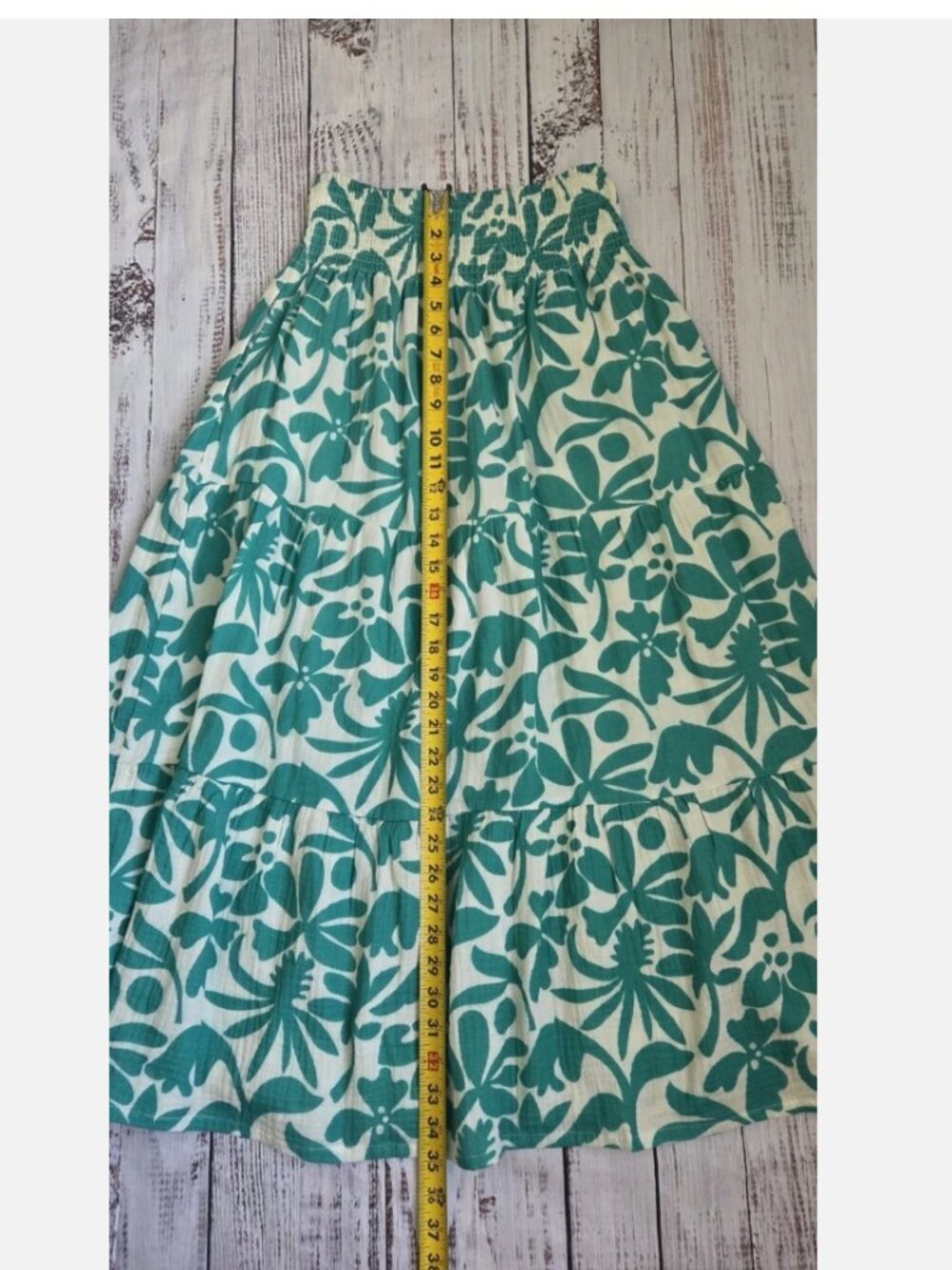 Marine Layer Corinne Double Cloth Maxi Skirt Floral Smocked Small Cotton NEW - Picture 8 of 8
